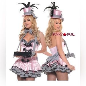 Pink cigarette girl costume size small